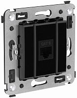 Розетка компьютерная без рамки DKC Avanti 1-м. RJ45 6е черный квадрат картинка